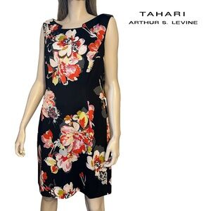 Tahari ASL Kathy Dress Sheath Sleeveless Floral Print NWT